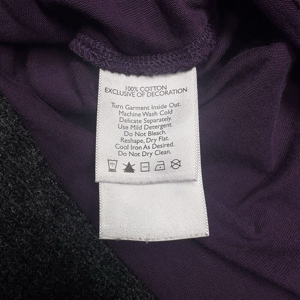 Eddie Bauer Womens XL Purple Lace Front Overlay Short Sleeve Cotton T-Shirt - Picture 5 of 6